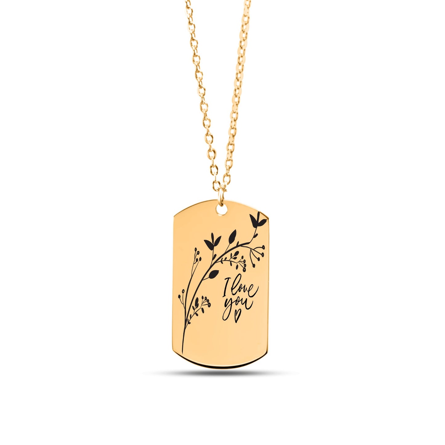 Tag Necklace for Mom Gift for Mother I Love you Mom