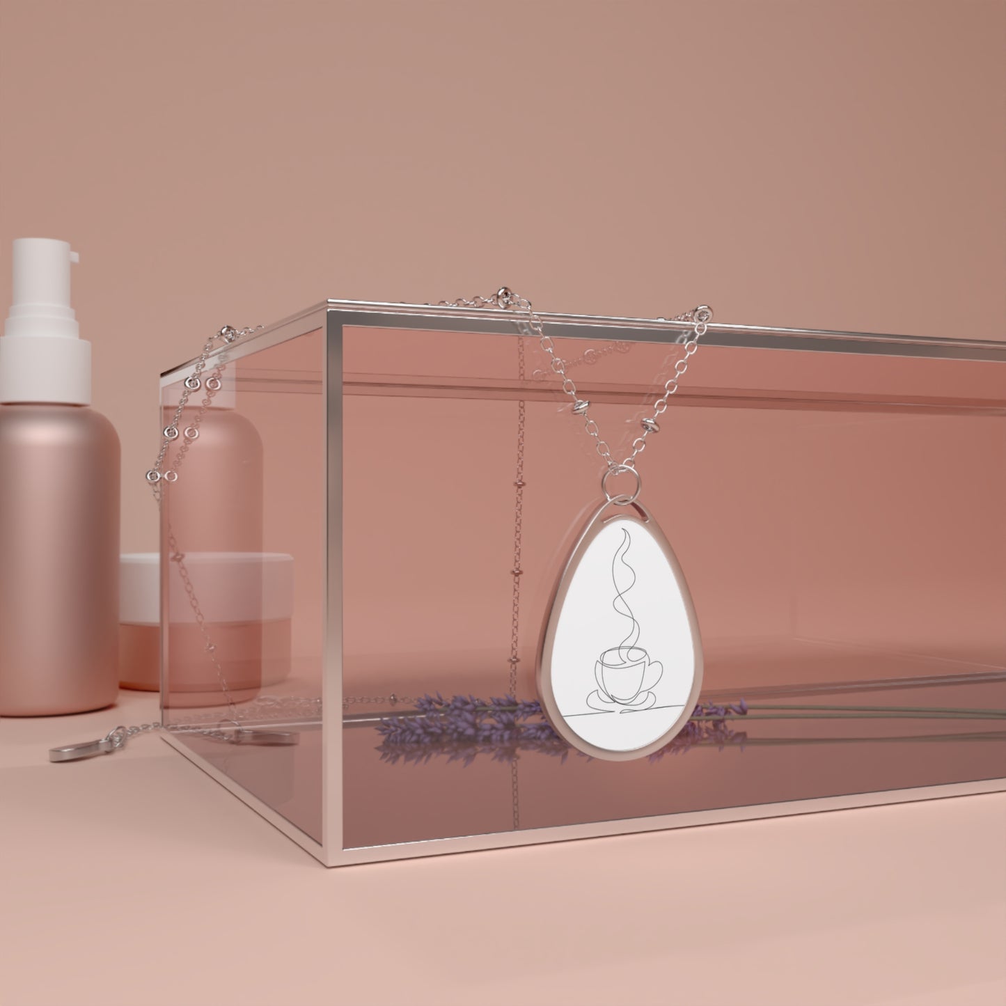 Elegant I Love Coffee-Inspired Oval Necklace - Perfect Gift for Coffee Lovers, Minimalist Jewelry, Everyday Accessory, Unique Necklace