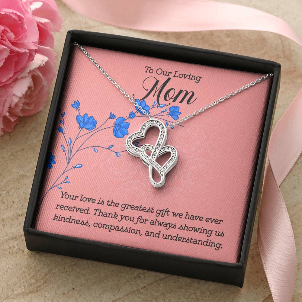 To our loving Mom Your Love is the greatest gift Heart-to-heart Pendant Necklace