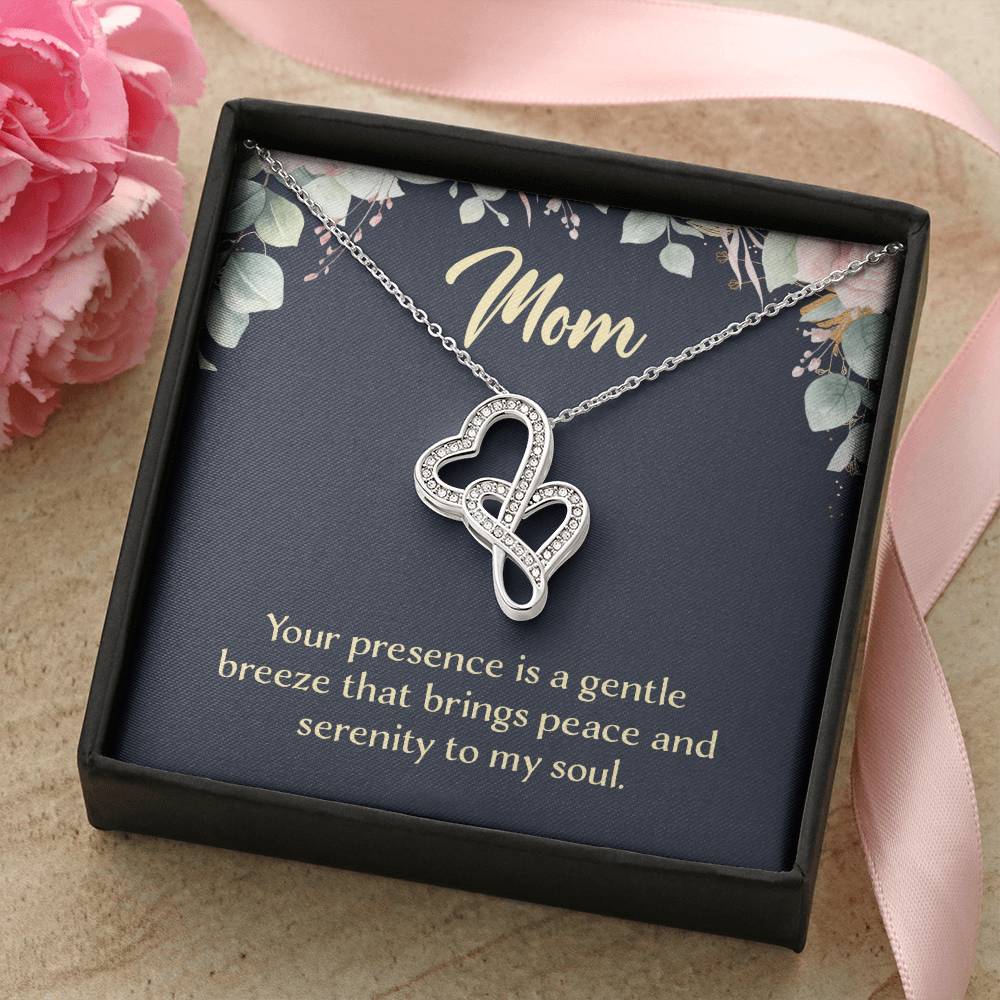 Mom Your Presence is a Gentle Breeze Heart-to-heart Pendant Necklace