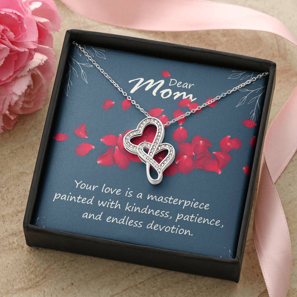Dear Mom Your Love is a Masterpiece Interlocking Hearts Heart-to-heart Pendant Necklace