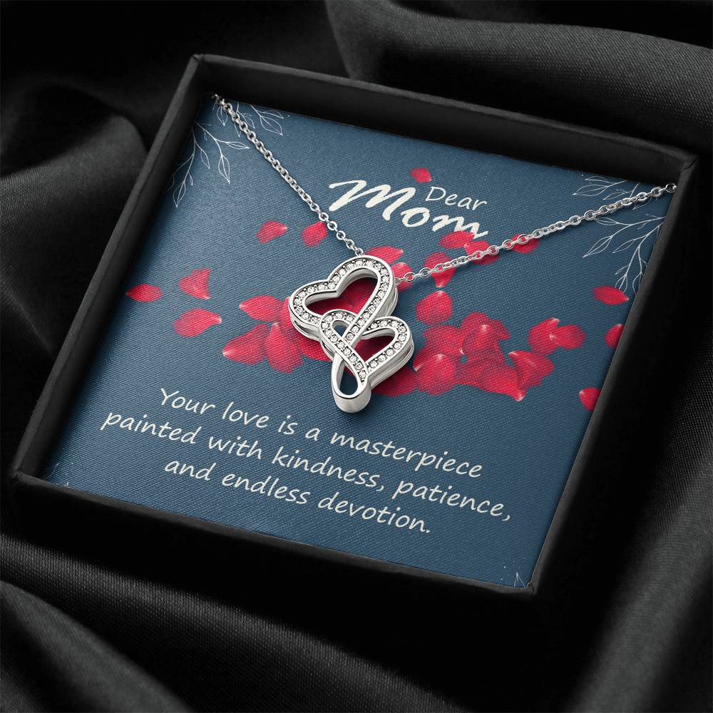 Dear Mom Your Love is a Masterpiece Interlocking Hearts Heart-to-heart Pendant Necklace