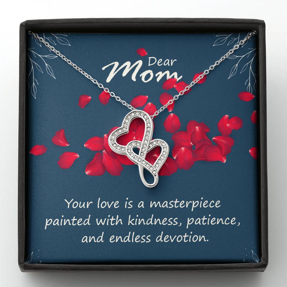 Dear Mom Your Love is a Masterpiece Interlocking Hearts Heart-to-heart Pendant Necklace