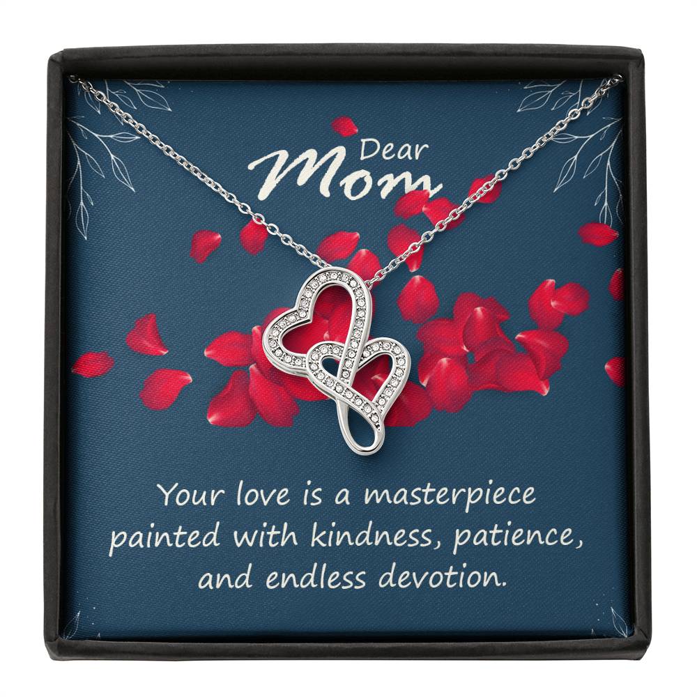 Dear Mom Your Love is a Masterpiece Interlocking Hearts Heart-to-heart Pendant Necklace