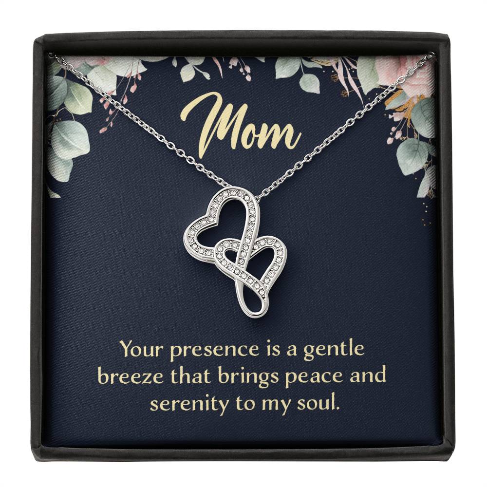 Mom Your Presence is a Gentle Breeze Heart-to-heart Pendant Necklace
