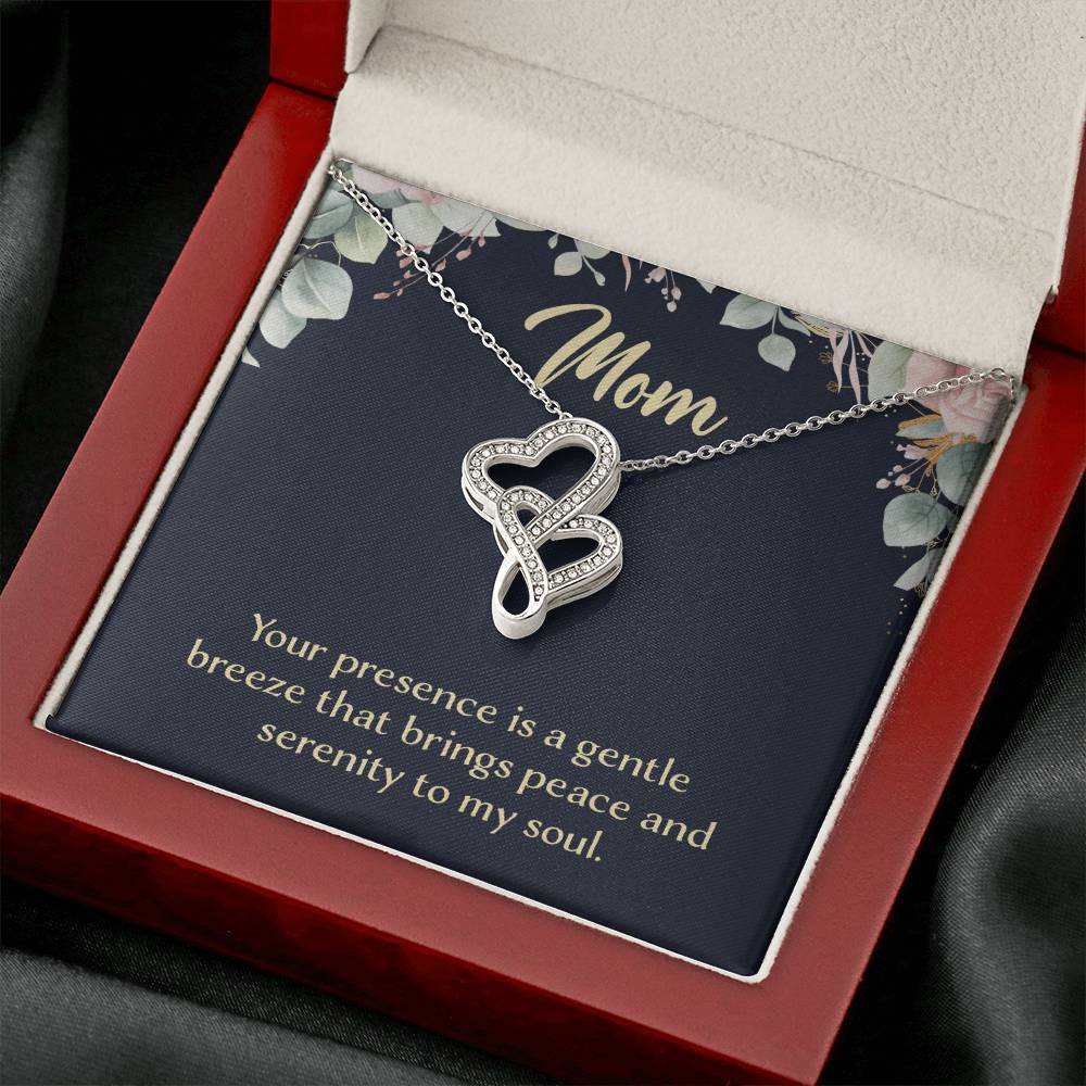 Mom Your Presence is a Gentle Breeze Heart-to-heart Pendant Necklace