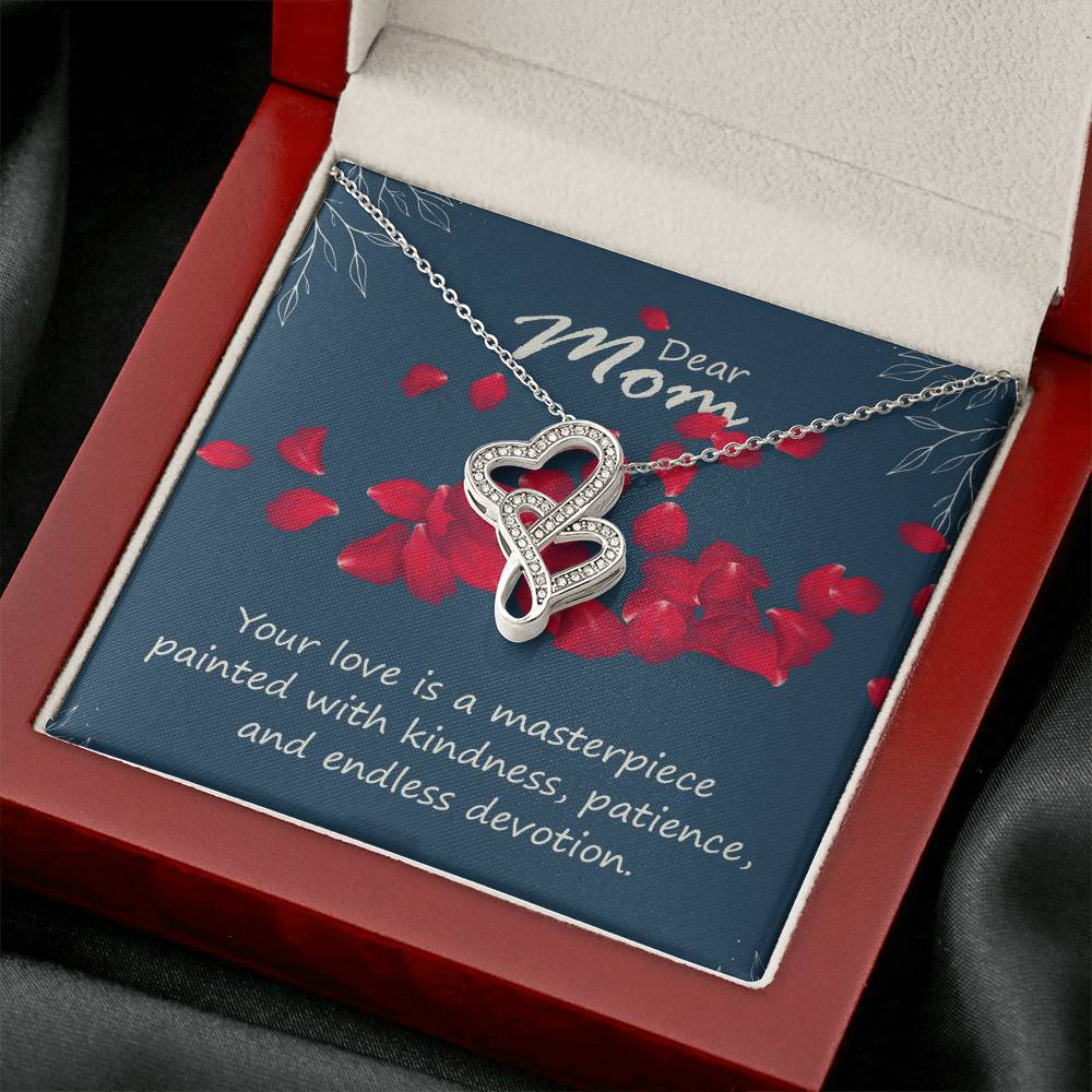 Dear Mom Your Love is a Masterpiece Interlocking Hearts Heart-to-heart Pendant Necklace