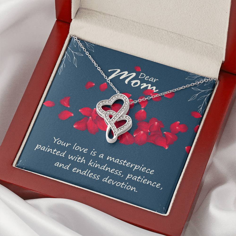 Dear Mom Your Love is a Masterpiece Interlocking Hearts Heart-to-heart Pendant Necklace