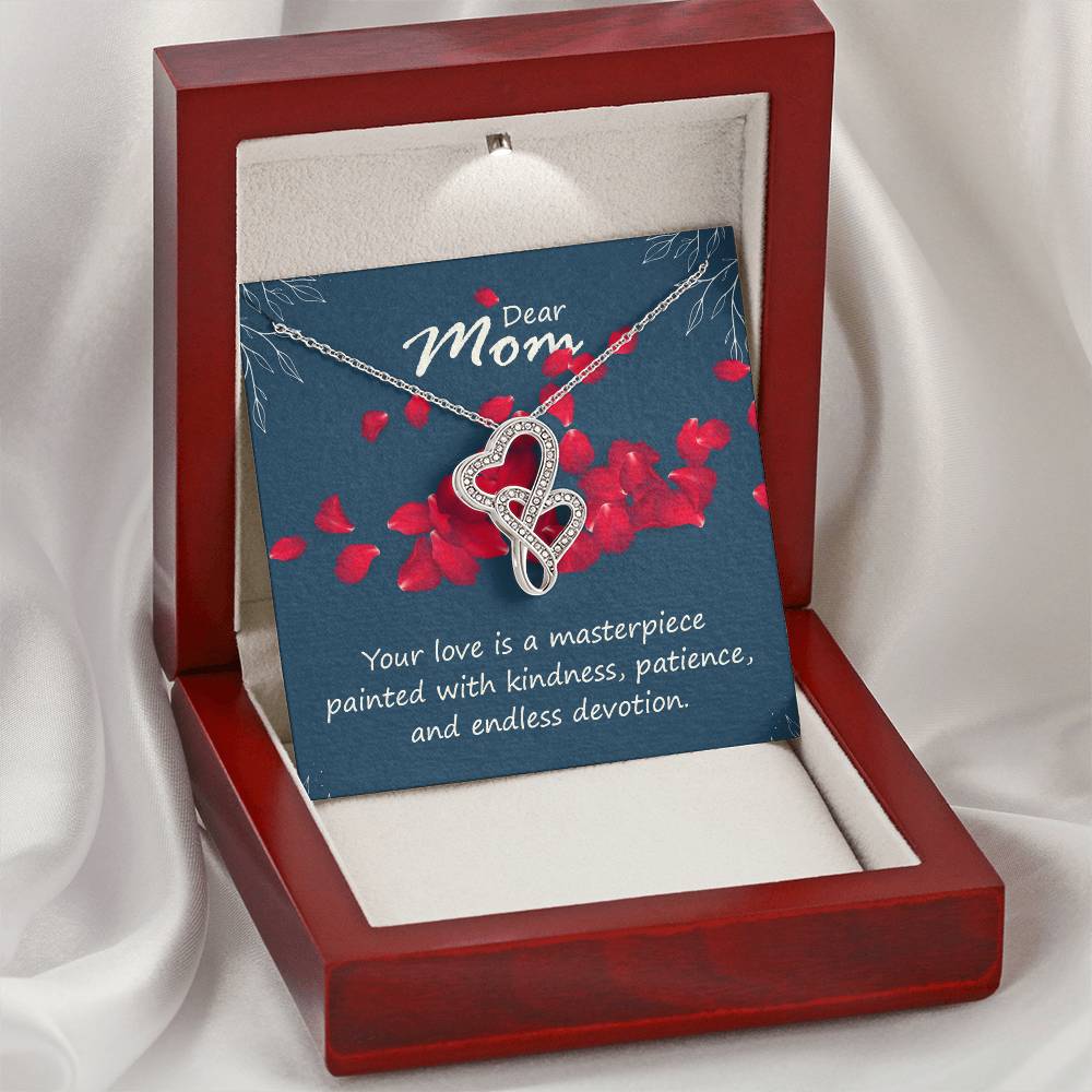 Dear Mom Your Love is a Masterpiece Interlocking Hearts Heart-to-heart Pendant Necklace