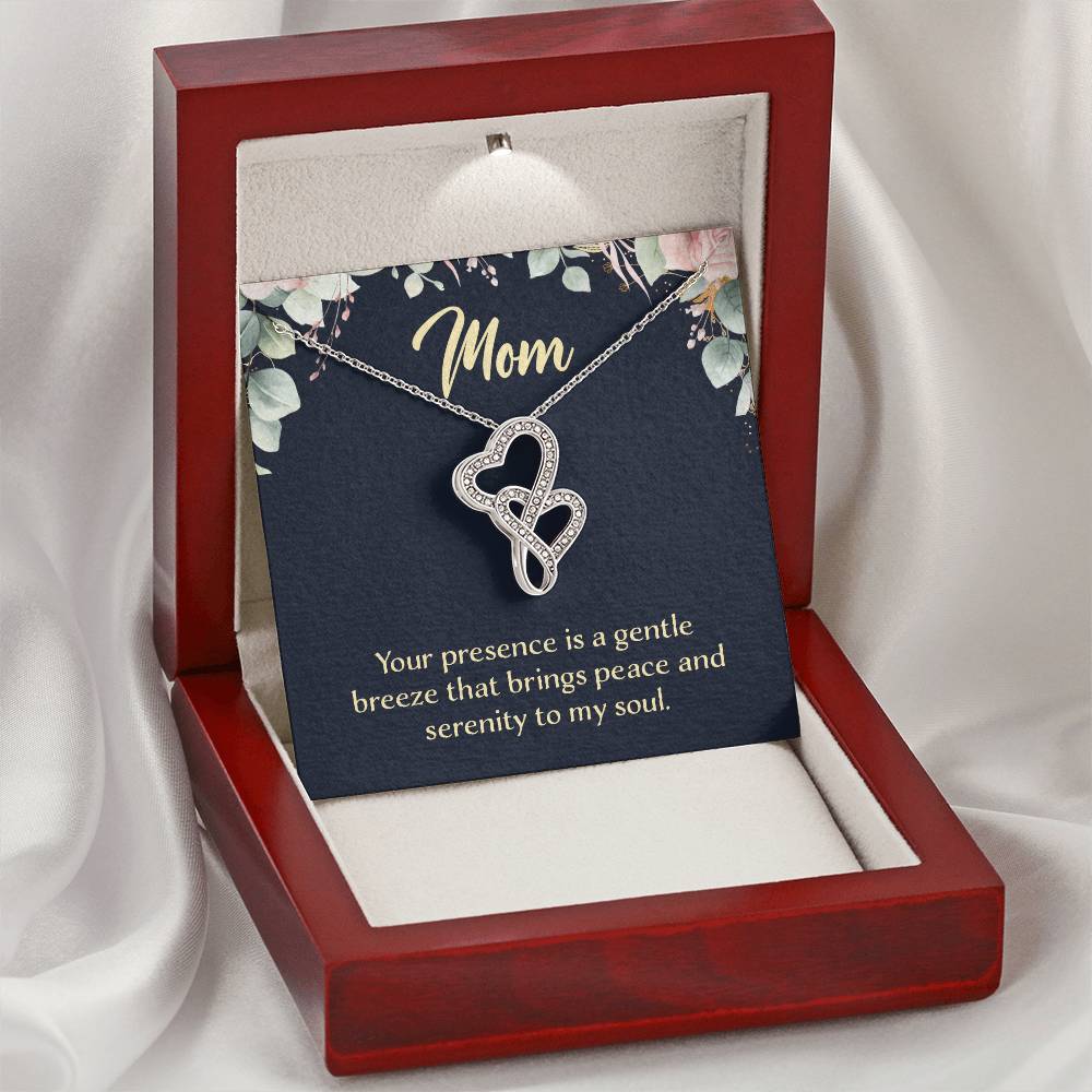 Mom Your Presence is a Gentle Breeze Heart-to-heart Pendant Necklace