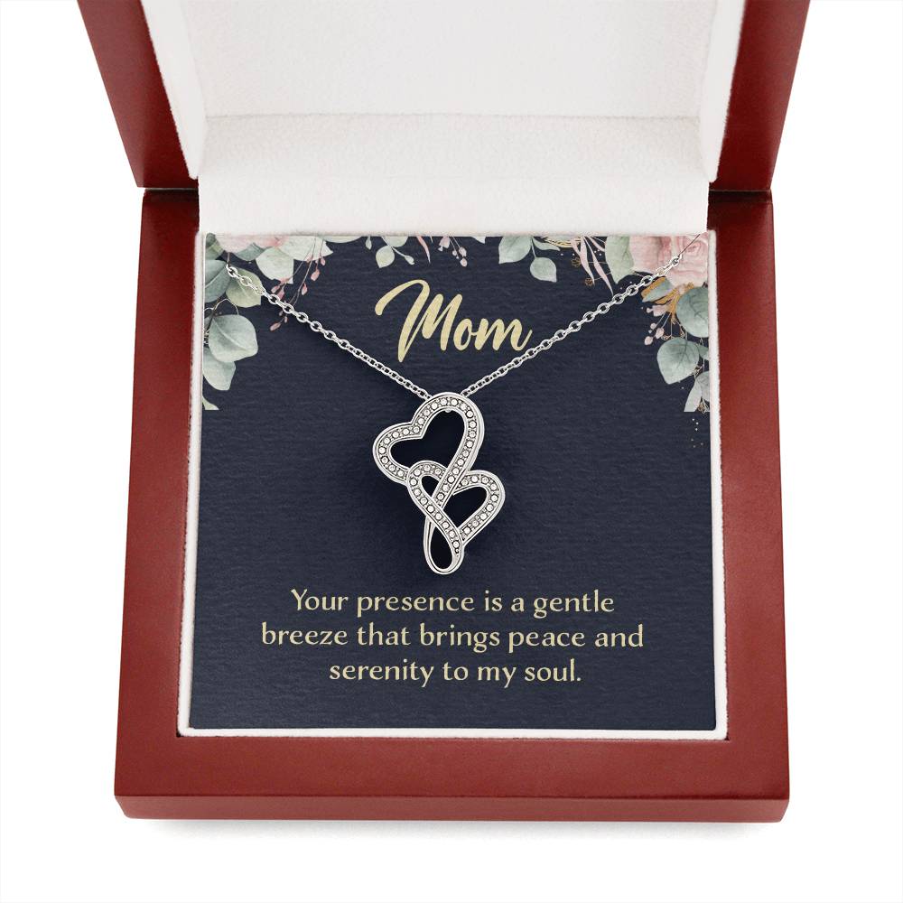 Mom Your Presence is a Gentle Breeze Heart-to-heart Pendant Necklace