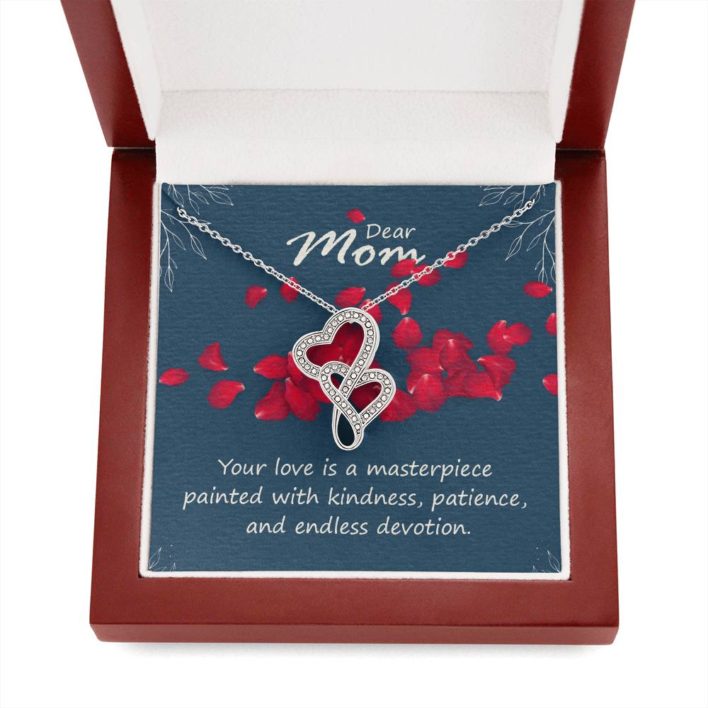 Dear Mom Your Love is a Masterpiece Interlocking Hearts Heart-to-heart Pendant Necklace