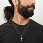 Engraved Stainless Steel Cross Necklace We Love Each Other Because perfect for Man, Husband, Dad, Grandpa, Soulmate