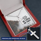 Engraved Stainless Steel Cross Necklace We Love Each Other Because perfect for Man, Husband, Dad, Grandpa, Soulmate