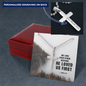 Engraved Stainless Steel Cross Necklace We Love Each Other Because perfect for Man, Husband, Dad, Grandpa, Soulmate