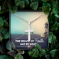 Engraved Stainless Steel Cross Necklace We Live By Faith Perfect for Husband, Dad, Grandpa, Man, Soulmate