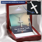 Engraved Stainless Steel Cross Necklace We Live By Faith Perfect for Husband, Dad, Grandpa, Man, Soulmate