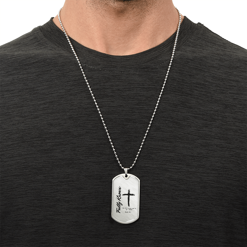 Psalm 139 Luxury Graphic Dog Tag Necklace Fully Known