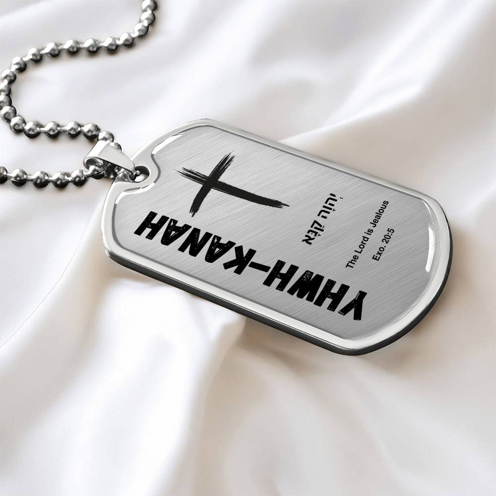 YHWH-Kanah The Lord is Jealous The Names of God Luxury Graphic Dog Tag Necklace