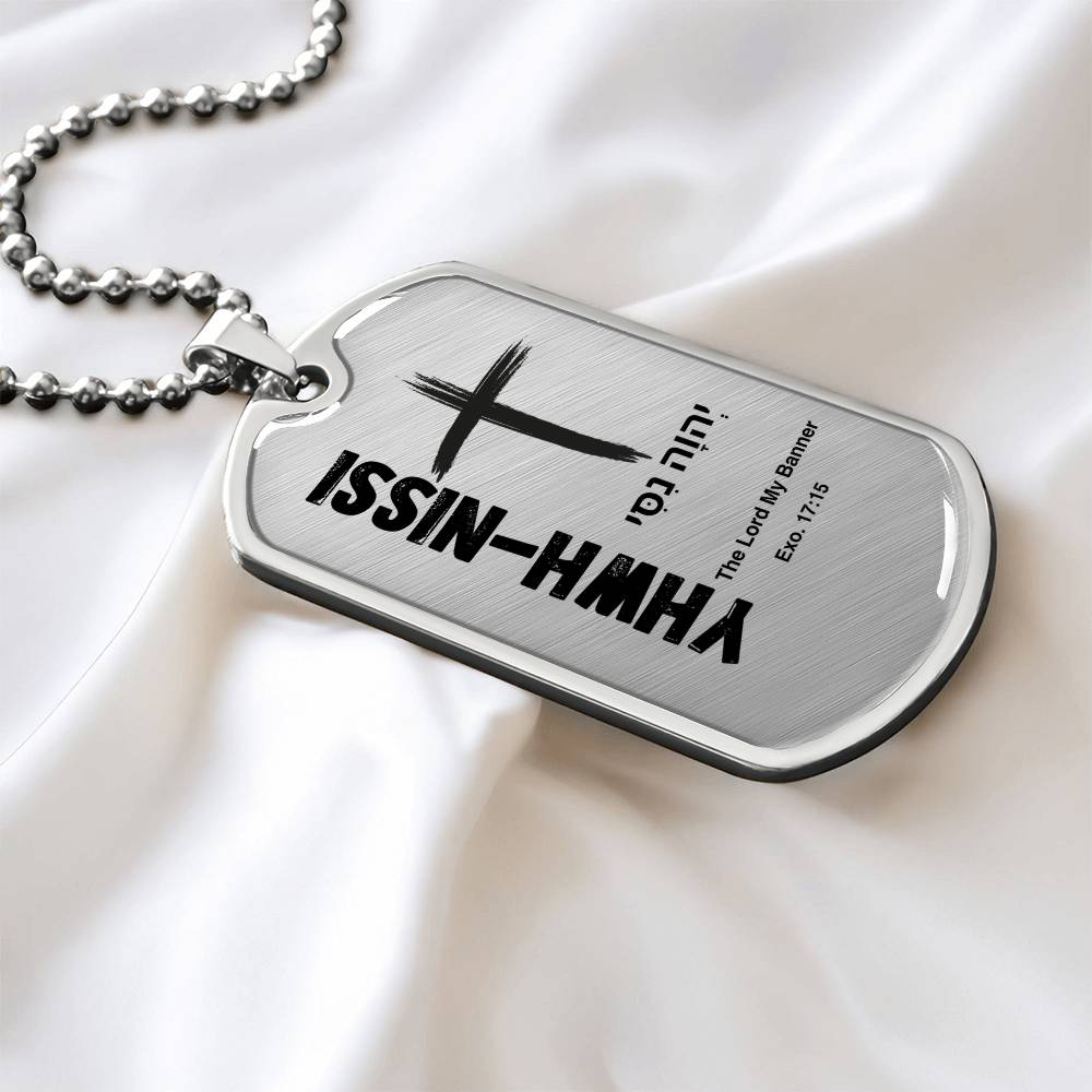 YHWH-Nissi The Lord My Banner The Names of God Luxury Graphic Dog Tag Necklace