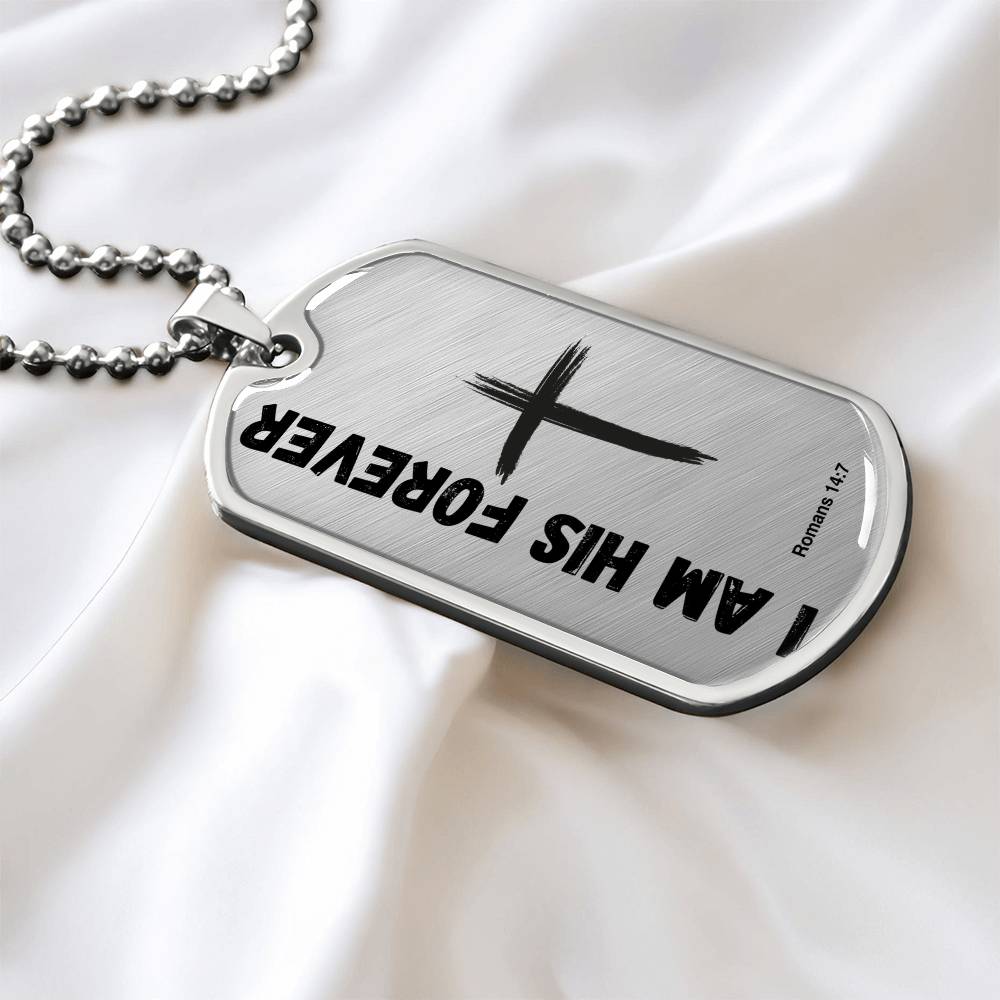 I Am His Forever The Psalm 139 Series Luxury Graphic Dog Tag Necklace