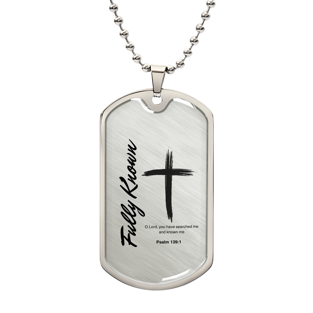 Psalm 139 Luxury Graphic Dog Tag Necklace Fully Known