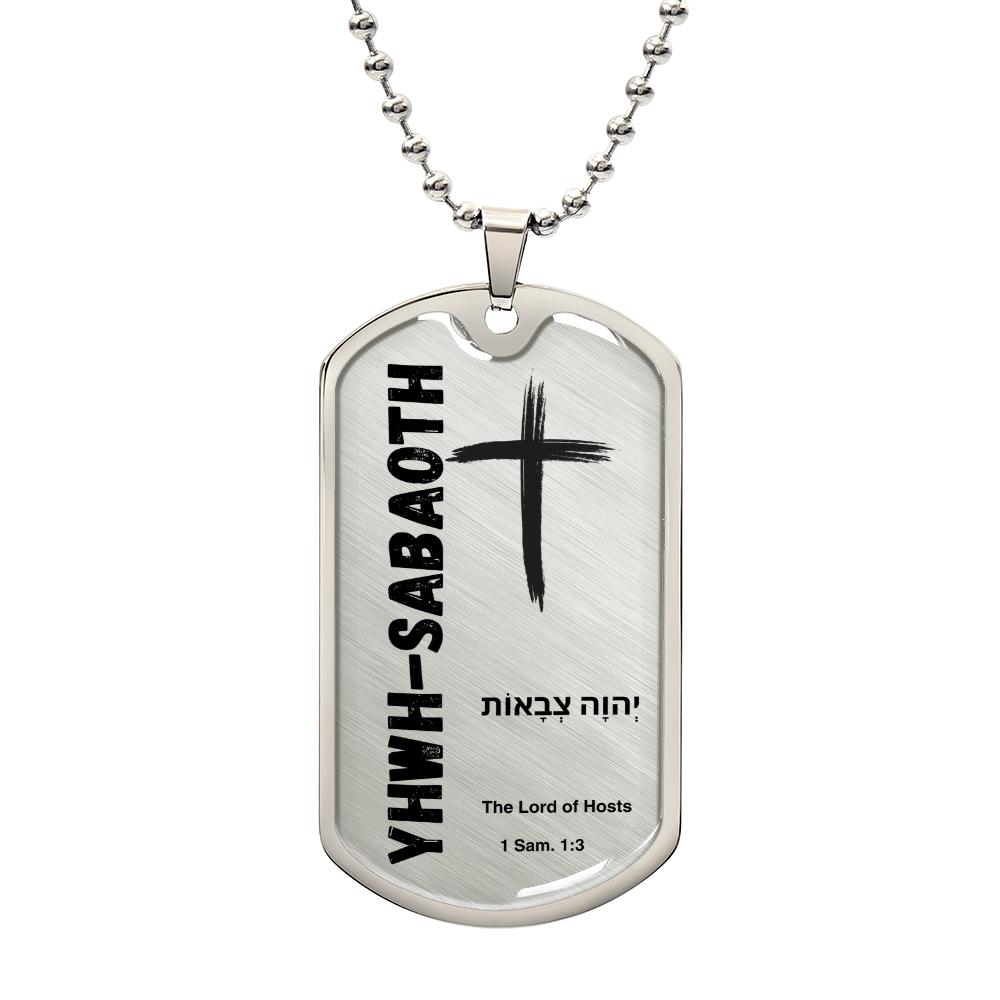 YHWH-Sabaoth The Lord of Hosts The Names of God Luxury Graphic Dog Tag Necklace