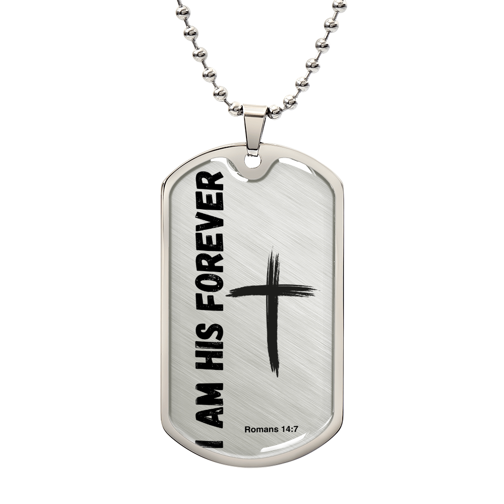 I Am His Forever The Psalm 139 Series Luxury Graphic Dog Tag Necklace