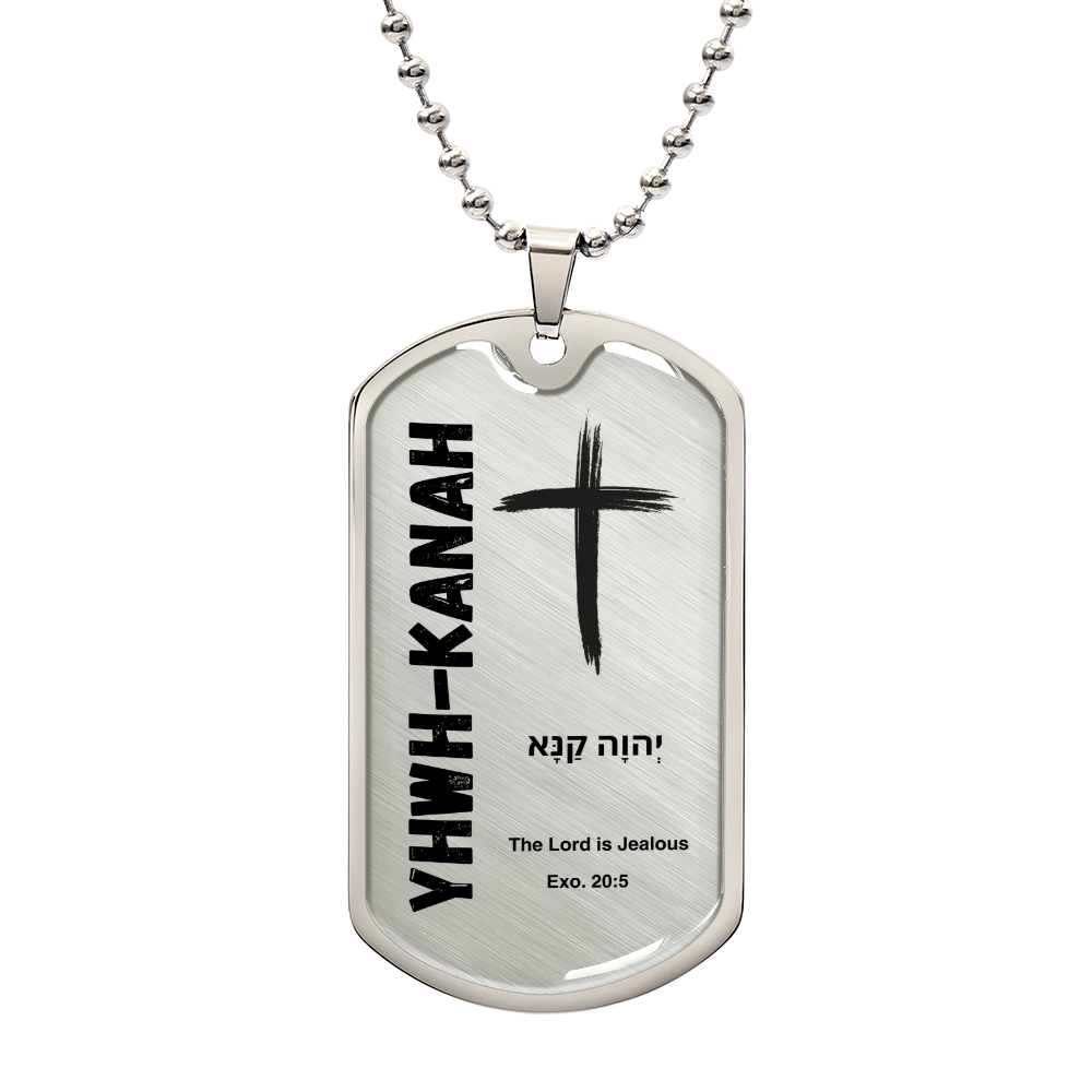 YHWH-Kanah The Lord is Jealous The Names of God Luxury Graphic Dog Tag Necklace