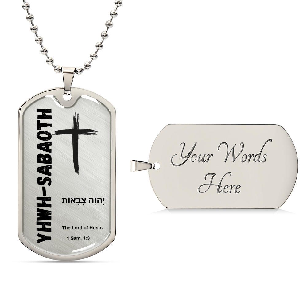 YHWH-Sabaoth The Lord of Hosts The Names of God Luxury Graphic Dog Tag Necklace