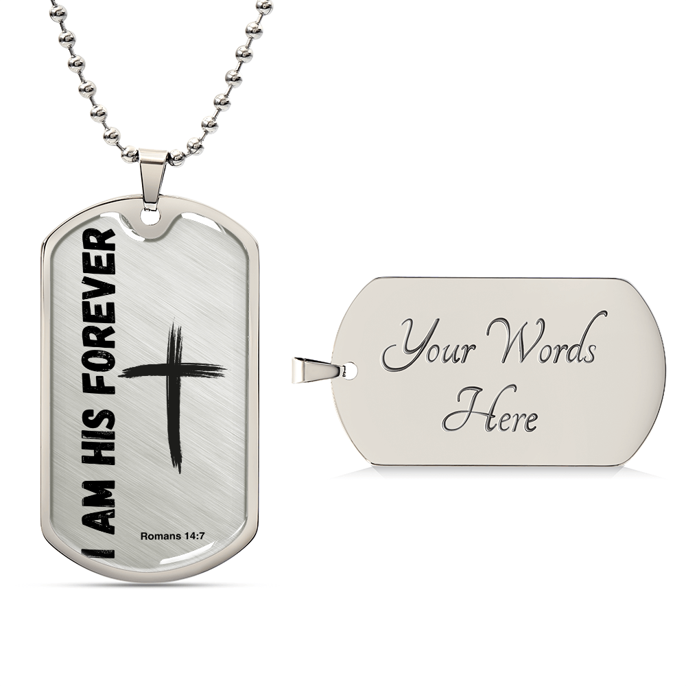 I Am His Forever The Psalm 139 Series Luxury Graphic Dog Tag Necklace