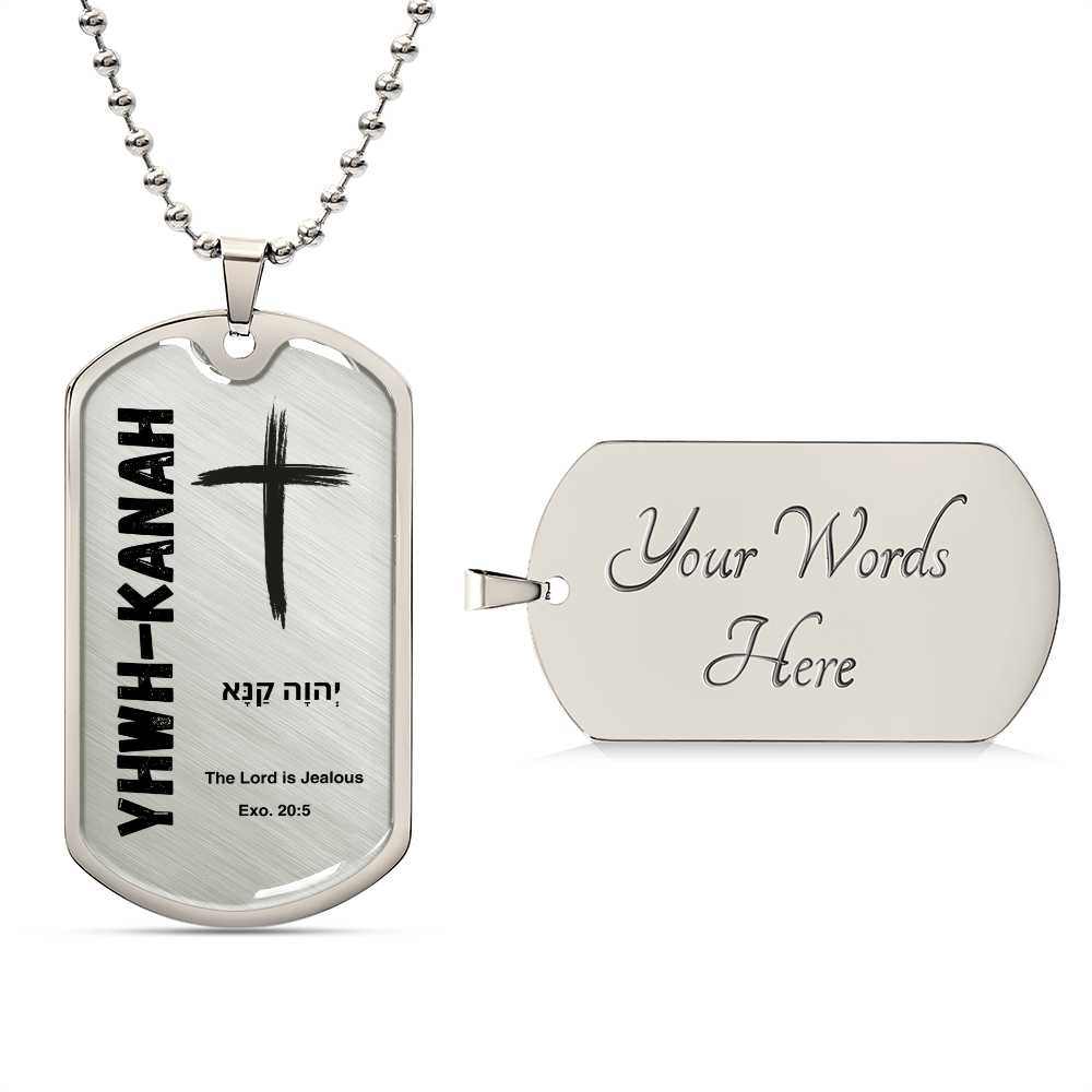 YHWH-Kanah The Lord is Jealous The Names of God Luxury Graphic Dog Tag Necklace