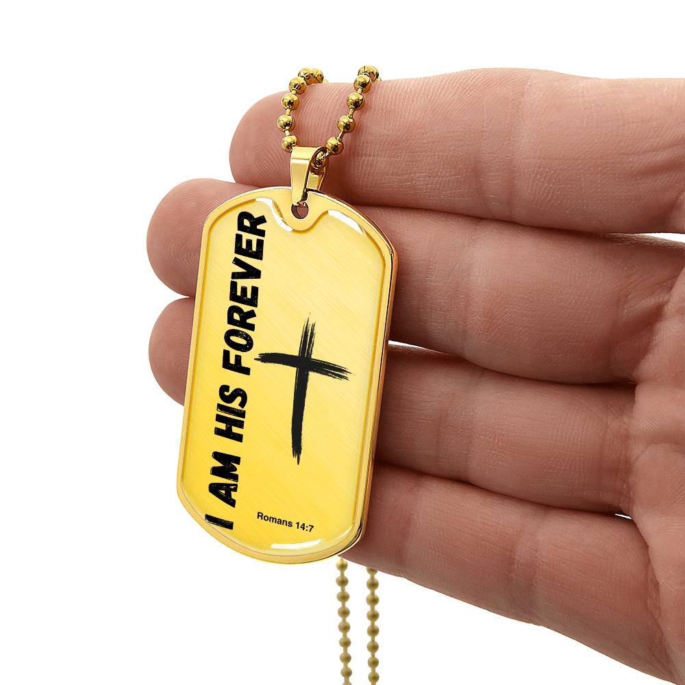 I Am His Forever The Psalm 139 Series Luxury Graphic Dog Tag Necklace