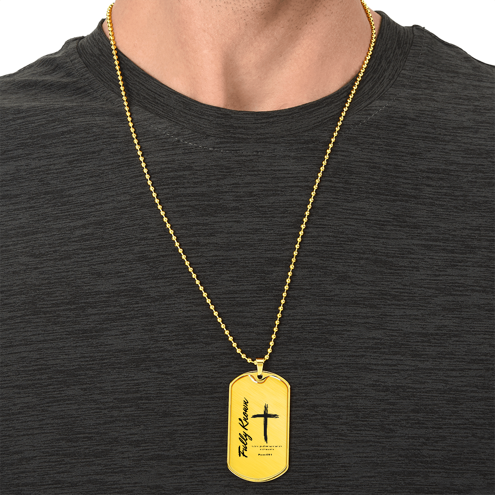 Psalm 139 Luxury Graphic Dog Tag Necklace Fully Known