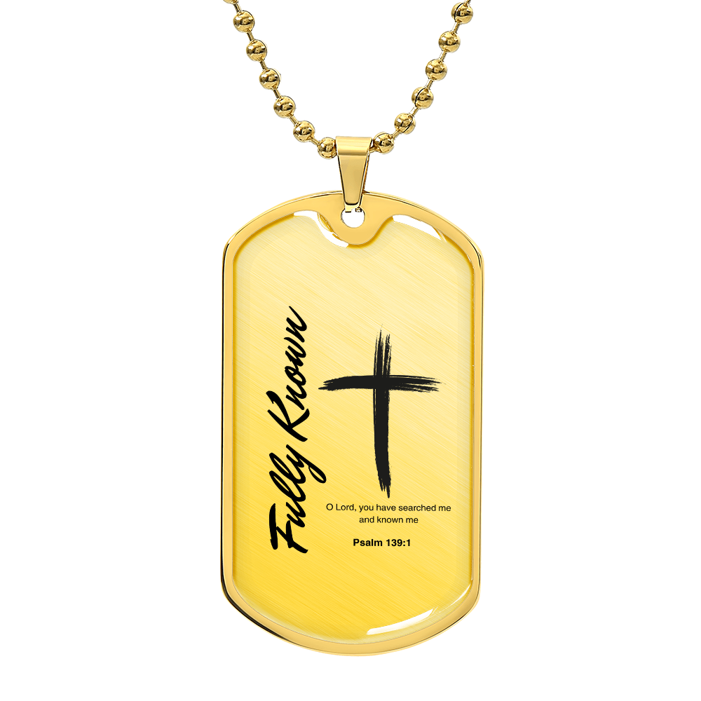 Psalm 139 Luxury Graphic Dog Tag Necklace Fully Known