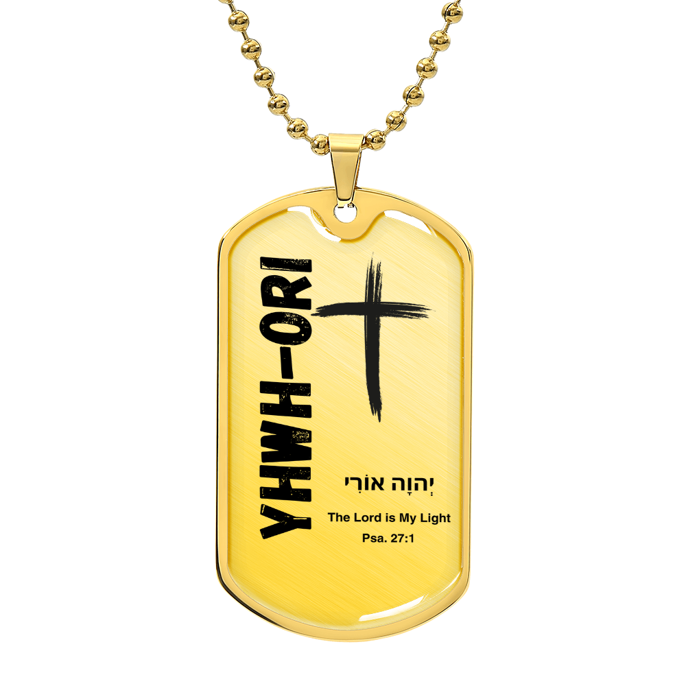 YHWH-Ori The Lord is My Light The Names of God Luxury Graphic Dog Tag Necklace