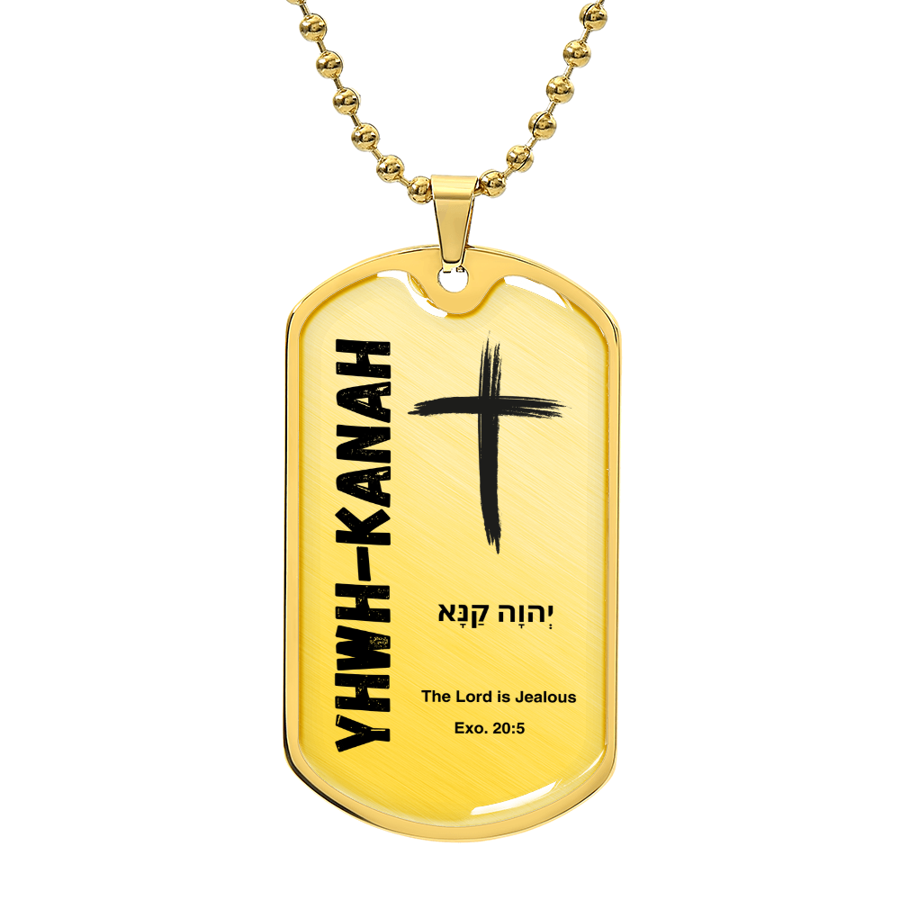 YHWH-Kanah The Lord is Jealous The Names of God Luxury Graphic Dog Tag Necklace