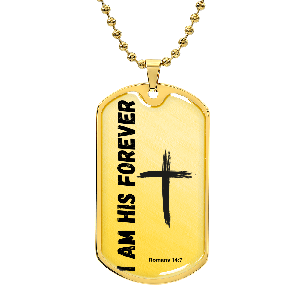 I Am His Forever The Psalm 139 Series Luxury Graphic Dog Tag Necklace