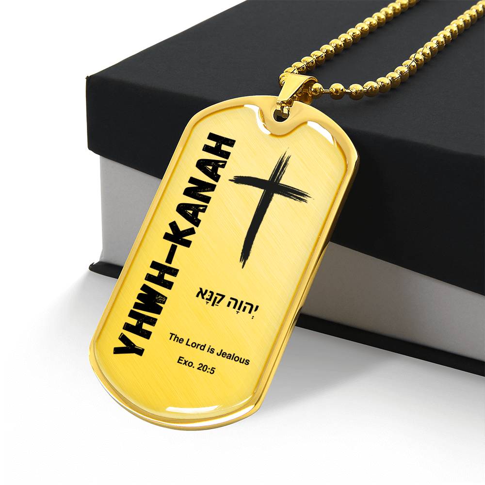 YHWH-Kanah The Lord is Jealous The Names of God Luxury Graphic Dog Tag Necklace