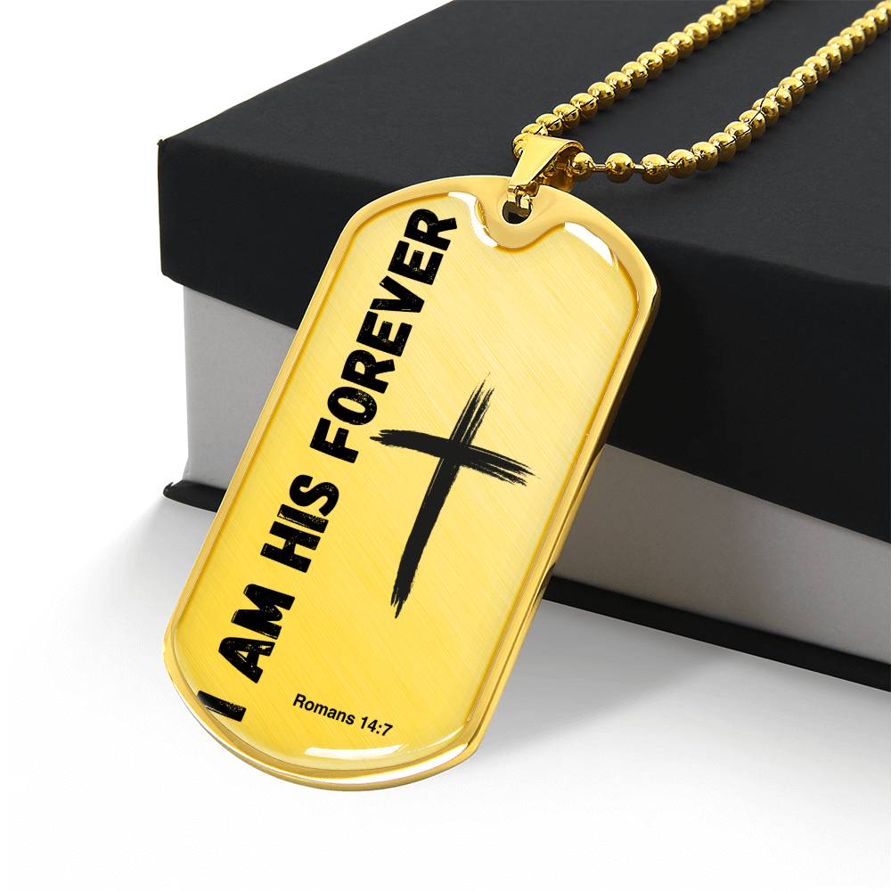 I Am His Forever The Psalm 139 Series Luxury Graphic Dog Tag Necklace