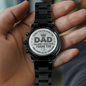 To my Dad Happy Father's Day Non-Message Card Black Chronograph Watch with Engraving For Dad, Father, Bonus Dad, Father