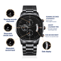 To my Dad Happy Father's Day Non-Message Card Black Chronograph Watch with Engraving For Dad, Father, Bonus Dad, Father