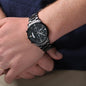 To my Dad Happy Father's Day Non-Message Card Black Chronograph Watch with Engraving For Dad, Father, Bonus Dad, Father