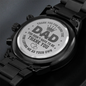 To my Dad Happy Father's Day Non-Message Card Black Chronograph Watch with Engraving For Dad, Father, Bonus Dad, Father