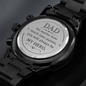 Non-Message Card Black Chronograph Watch with Engraving For Dad, Daddy, Father