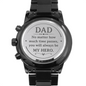 Non-Message Card Black Chronograph Watch with Engraving For Dad, Daddy, Father