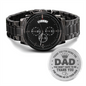 To my Dad Happy Father's Day Non-Message Card Black Chronograph Watch with Engraving For Dad, Father, Bonus Dad, Father