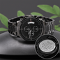 Non-Message Card Black Chronograph Watch with Engraving For Dad, Daddy, Father