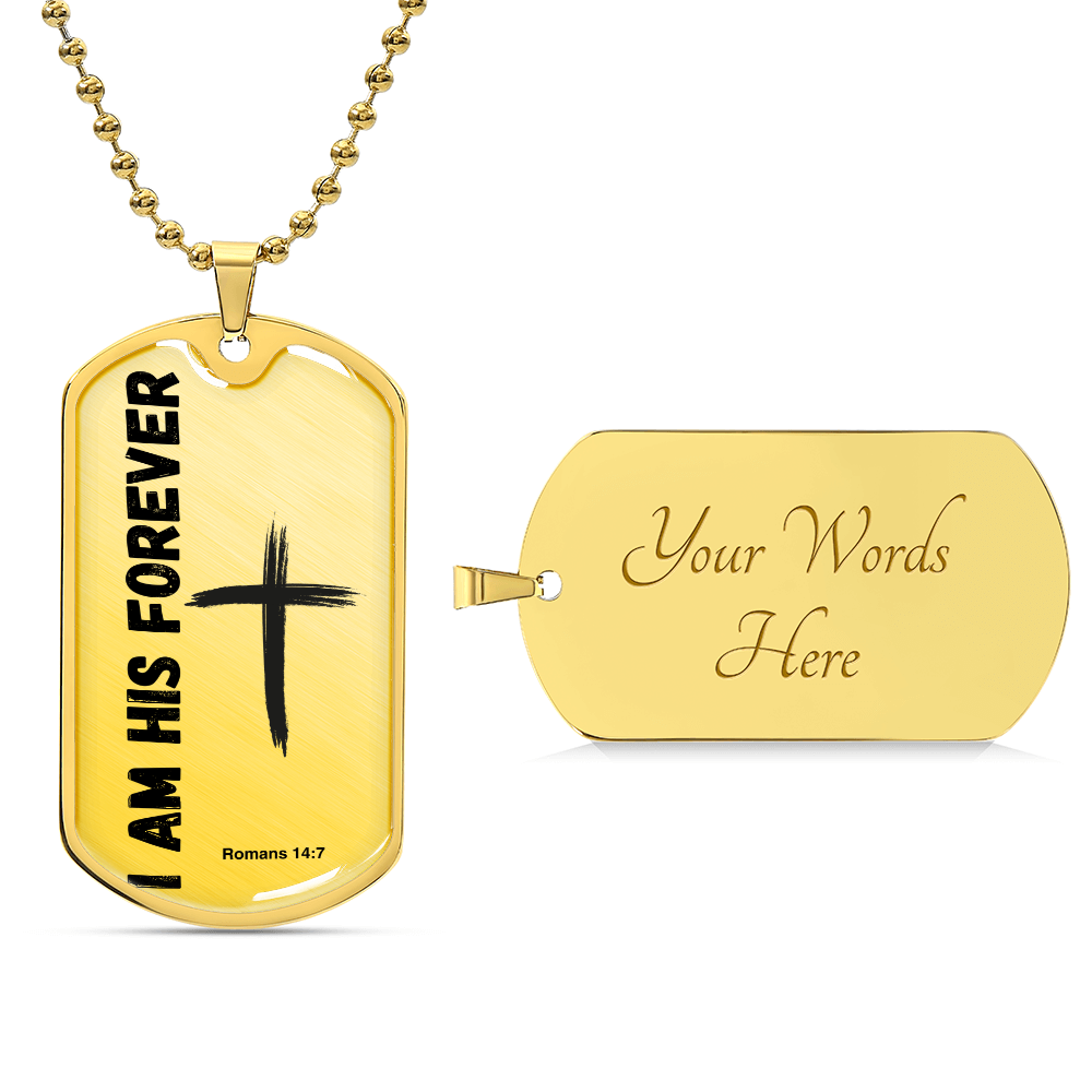 I Am His Forever The Psalm 139 Series Luxury Graphic Dog Tag Necklace