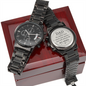 Non-Message Card Black Chronograph Watch with Engraving For Dad, Daddy, Father